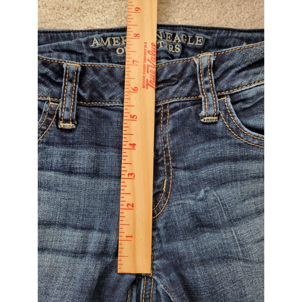 American Eagle Women's Jeggings Size 2 Regular Super Stretch 5 Pocket Whiskered - Picture 6 of 8
